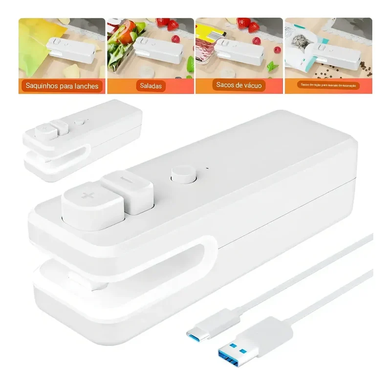 Mini Sellador Y Cortador De Bolsas Recargable Usb Magnético