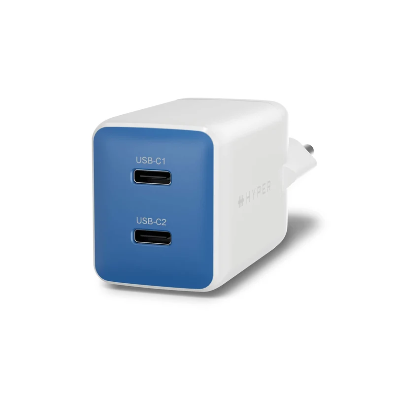 Cargador de pared HyperJuice Flex de 45 W con GaN - Azul (UE)
