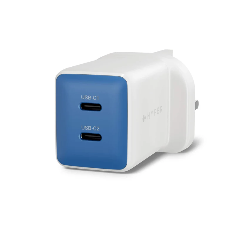 Cargador de pared HyperJuice Flex de 45 W con GaN - Azul (Reino Unido)