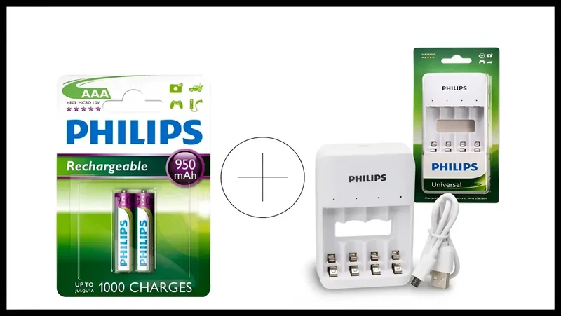 Kit Phillips Pilas Recargables + Cargador
