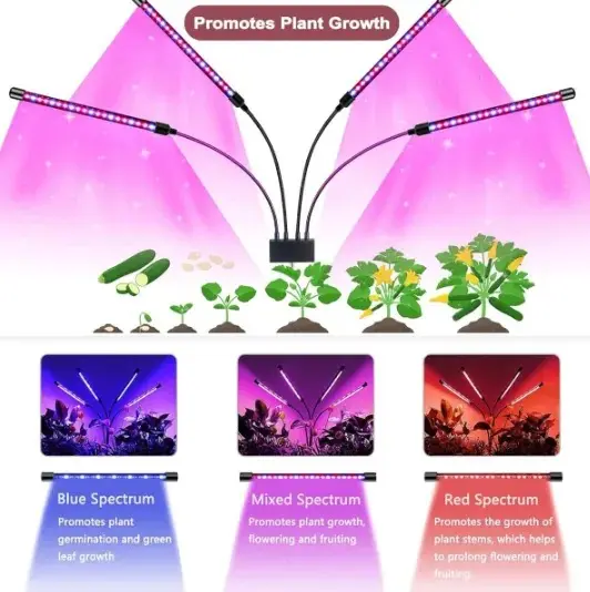 Lámpara con trípode para cultivo de plantas