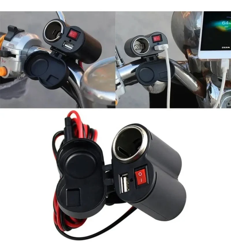 Cargador USB para Manillar De Moto