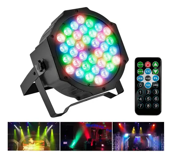 Tacho 36 LED RGB DMX 36W con Control Remoto