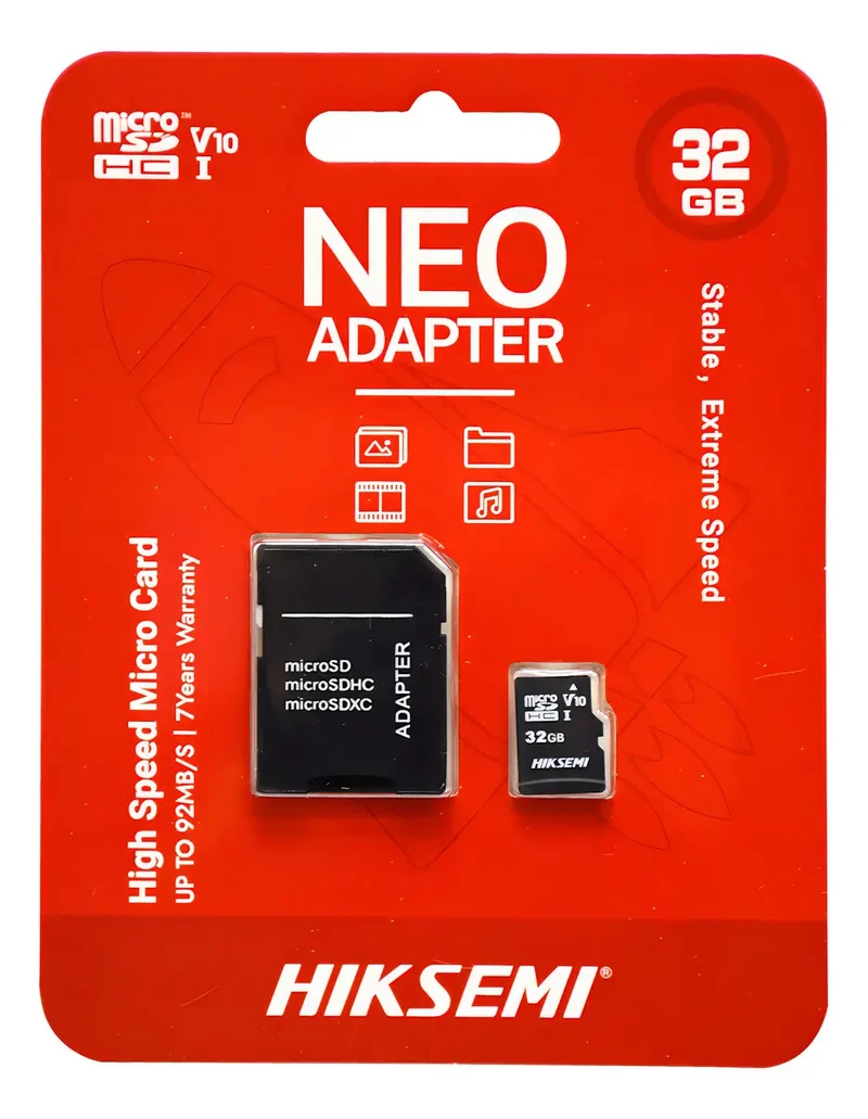 Memoria MicroSD HC32GB Class 10 UHS-I Full HD - HIKSEMI