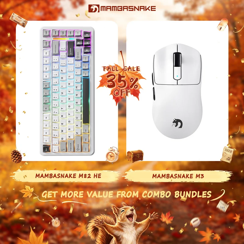 MAMBASNAKE M3 Wireless Gaming Mouse & MAMBASNAKE M82 HE Rapid Trigger Keyboard Bundle