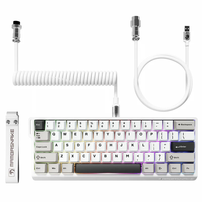 MAMBASNAKE X60 HE Wireless Rapid Trigger Keyboard Magnetic Switch with 8Khz Coiled Cable