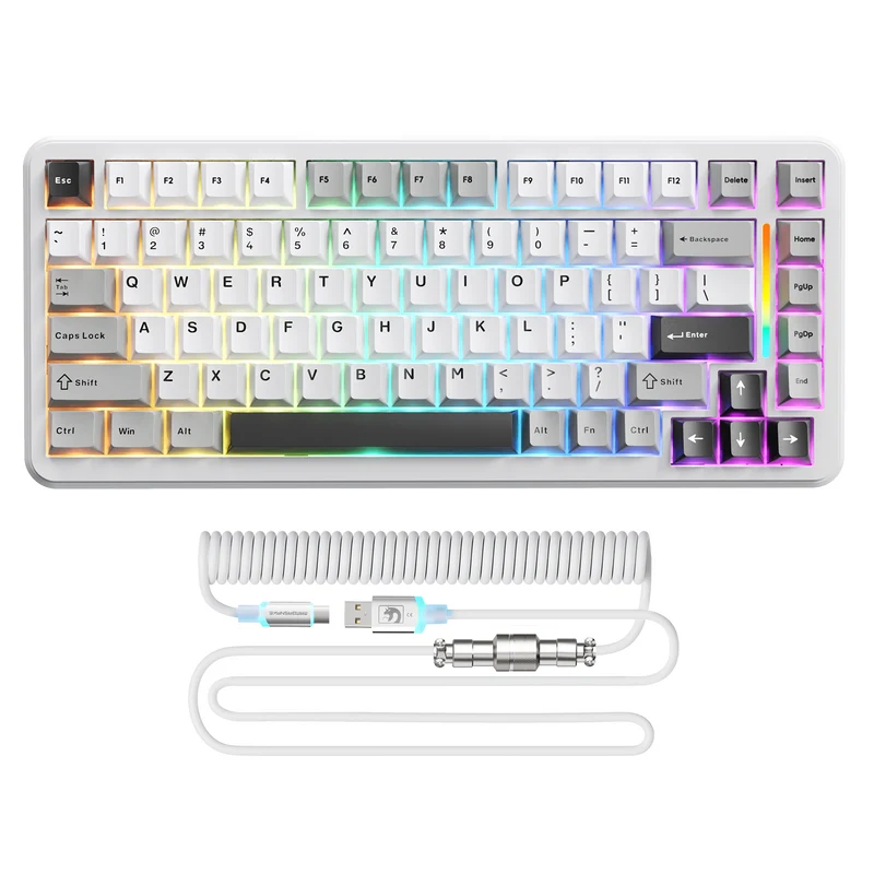 MAMBASNAKE M82 HE Hall Effect Magnetic Switch 75% Rapid Trigger Gaming Keyboard with 8KHz RGB Coiled Cable