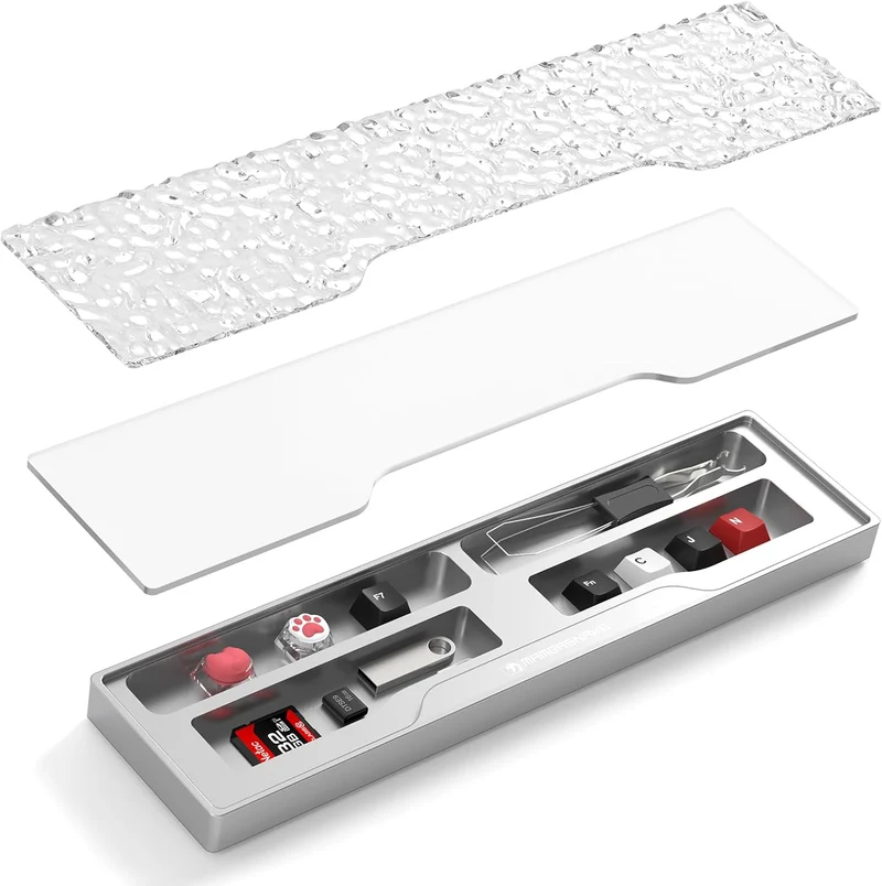 MAMBASNAKE Aluminum Alloy Keyboard Wrist Rest with Partition Storage Case