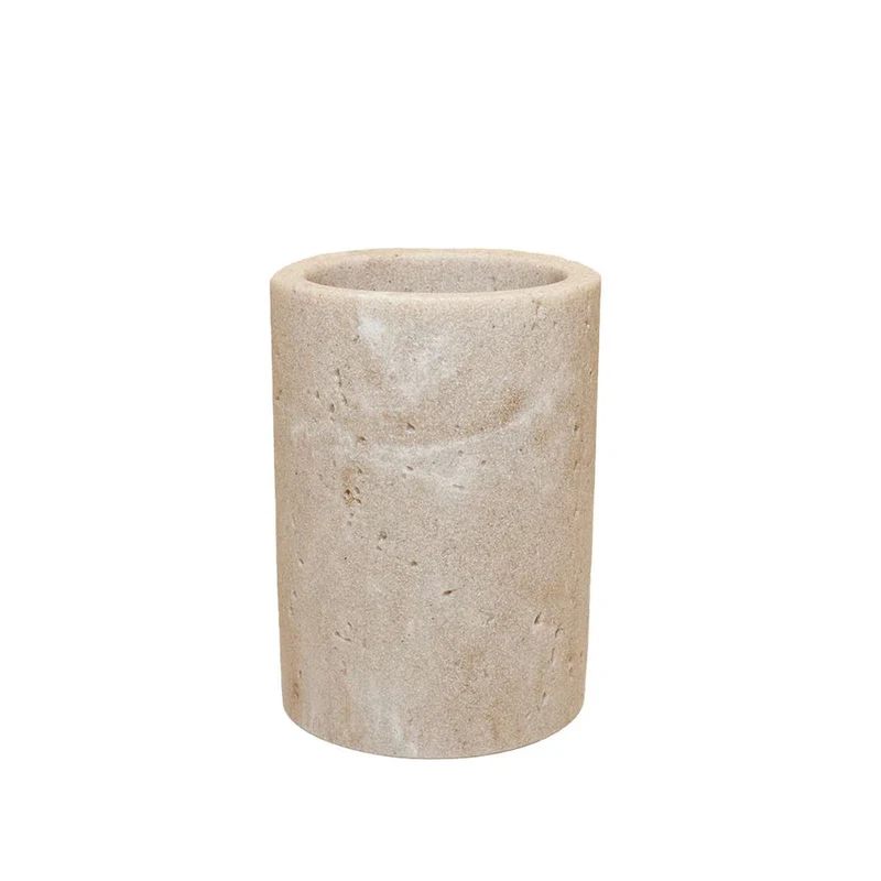 Portacepillos de baño beige Pearl