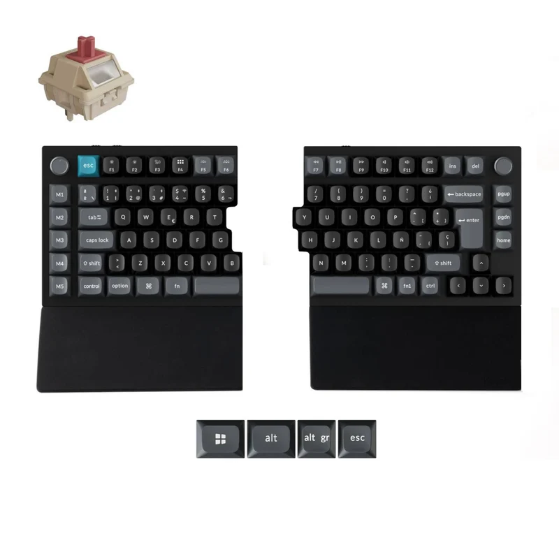 Combo: teclado inalámbrico Keychron Q11 Ultra QMK con Layout ISO + reposamuñecas de silicona