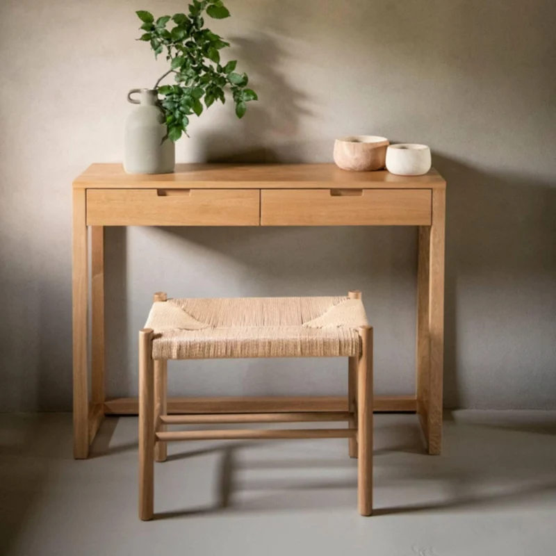 Mesa consola de madera de roble