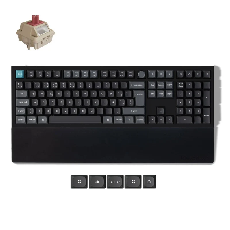 Combo: teclado inalámbrico Keychron Q6 Ultra QMK con Layout ISO + reposamuñecas de silicona