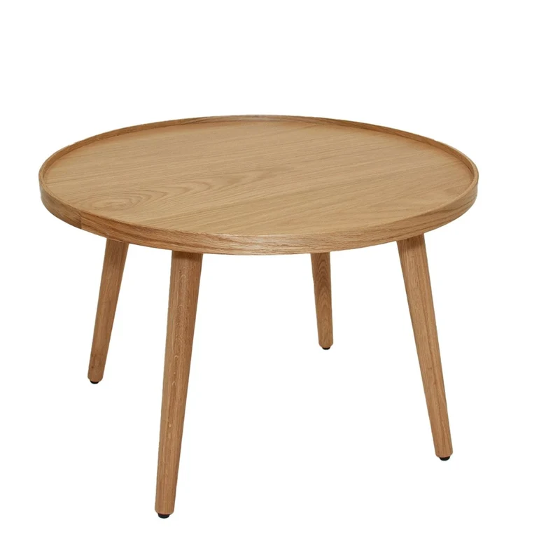 Mesa auxiliar redonda de roble mediana Ø60 x 40