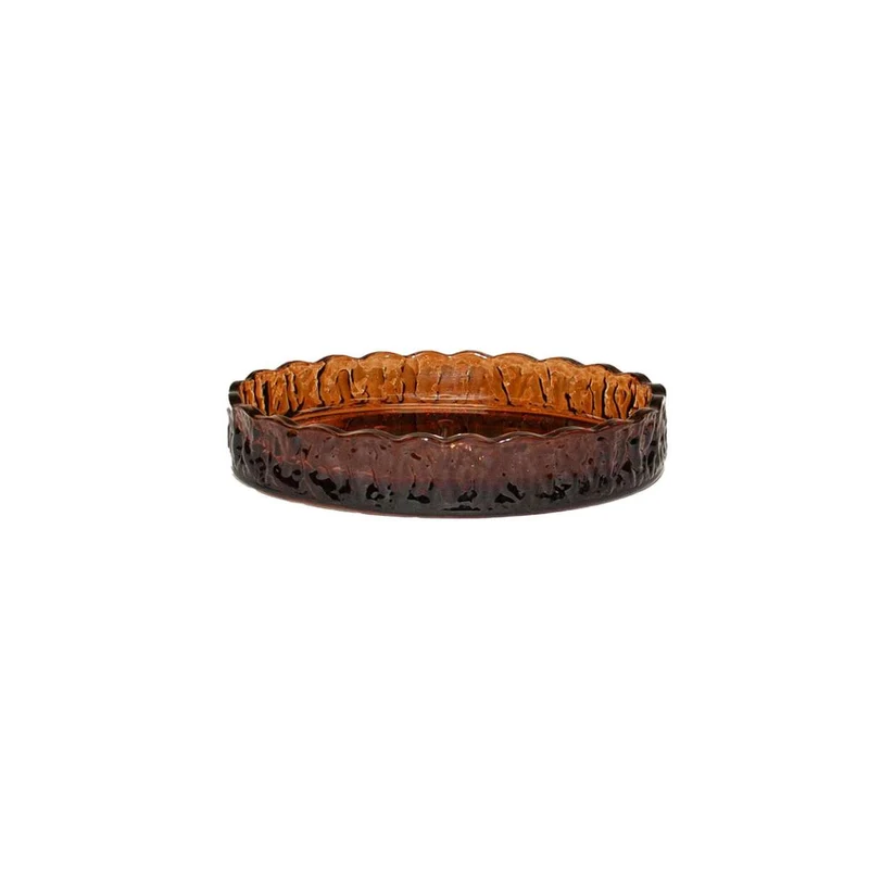 Jabonera de vidrio vintage marrón para baño