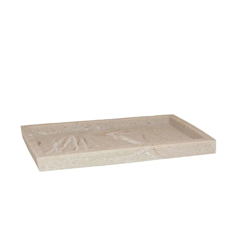 Bandeja de baño rectangular beige Pearl
