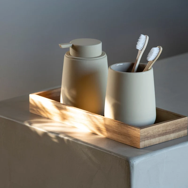 Set de baño de cerámica dolomita beige