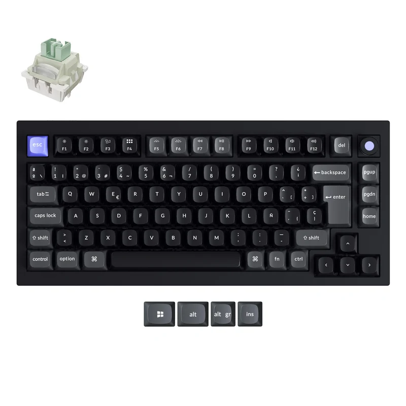 Teclado mecánico personalizado con cable e interruptores magnéticos Keychron Q1 HE 8K – Colección de distribución ISO