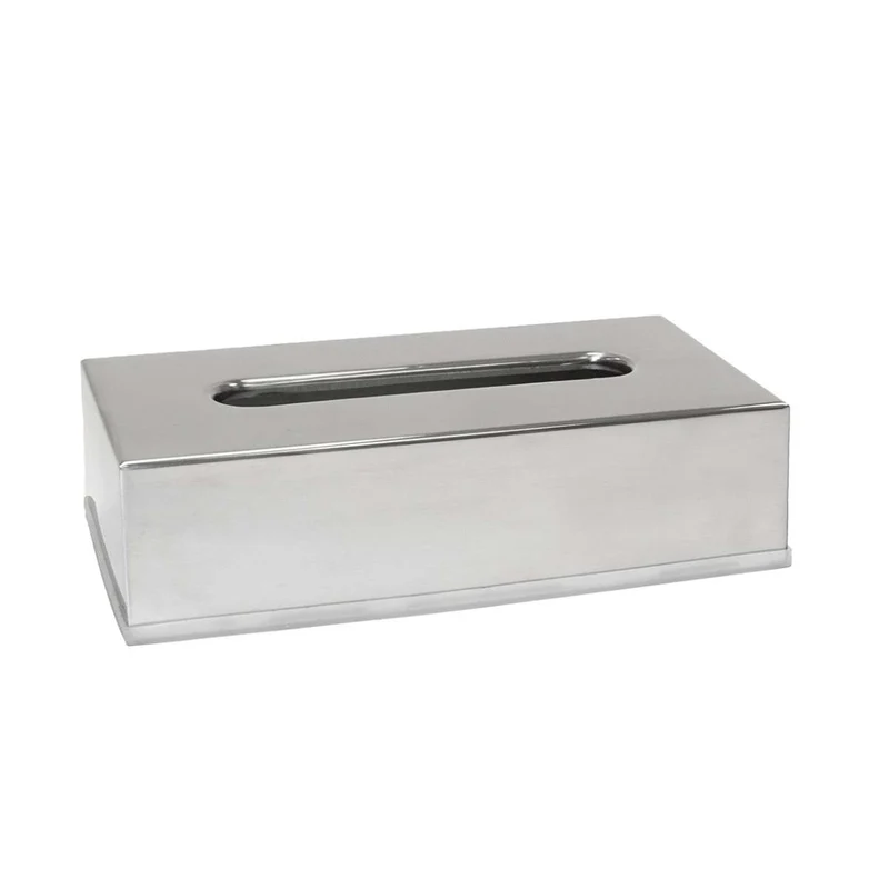 Caja portapañuelos inox rectangular plateado