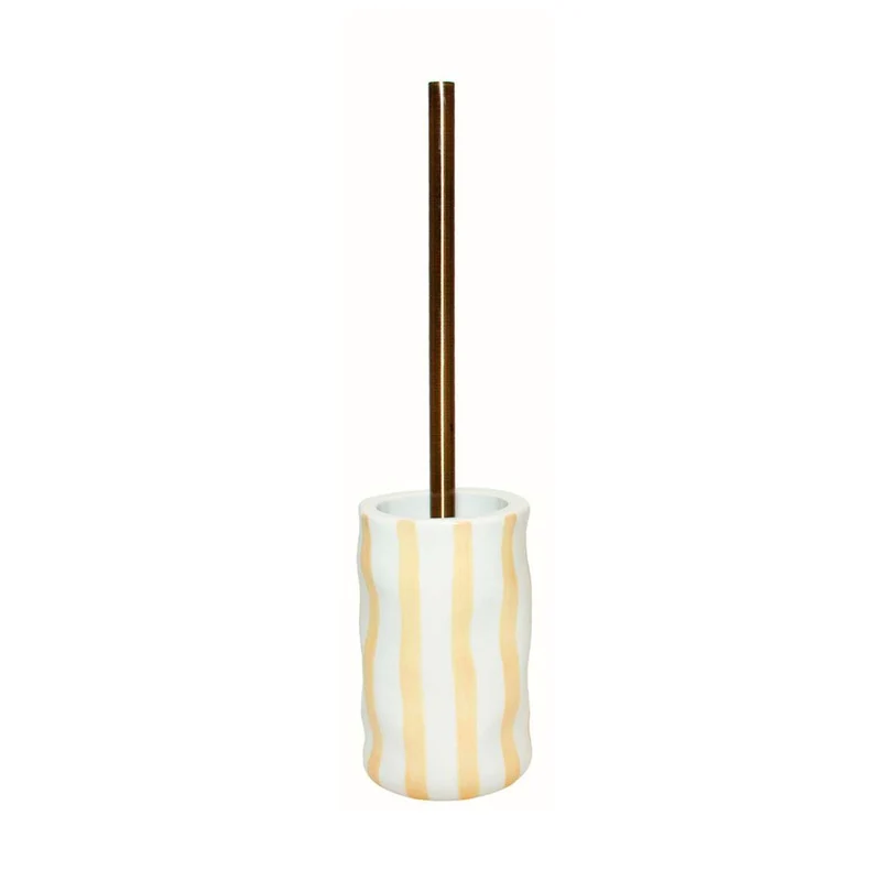 Escobilla de baño cerámica blanco y beige Bari