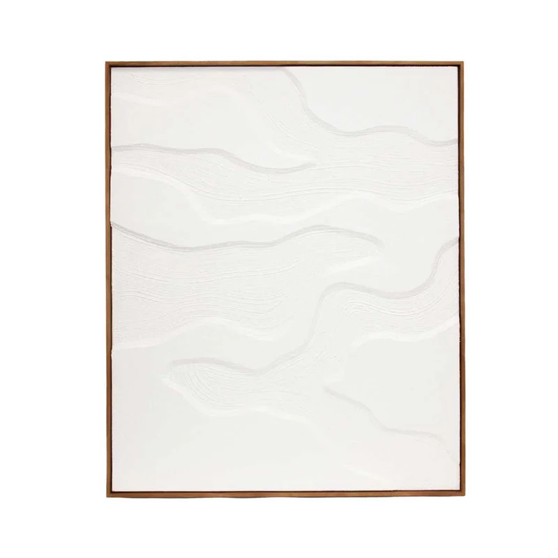 Cuadro abstracto blanco Elounda 80 x 100