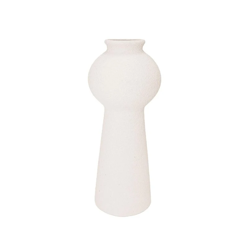 Jarrón de cerámica blanca Comporta Ø17x41 cm