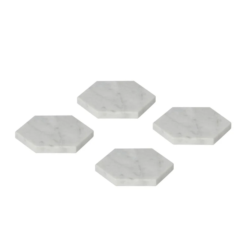 Posavasos de mármol blanco y gris