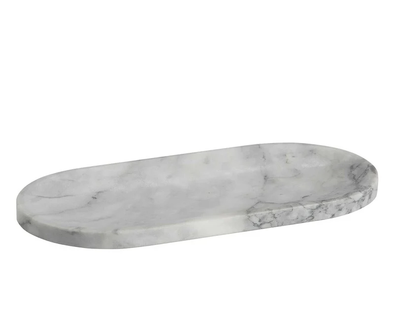 Bandeja ovalada de mármol blanco