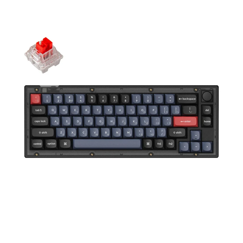 Teclado Mecánico Personalizado Keychron V2 QMK Distribución Rusa