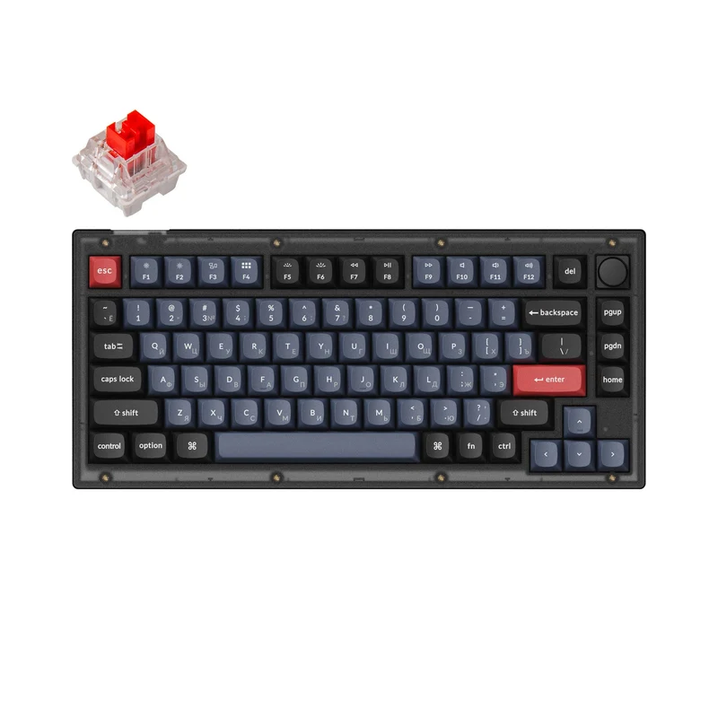 Teclado Mecánico Personalizado Keychron V1 QMK Distribución Rusa