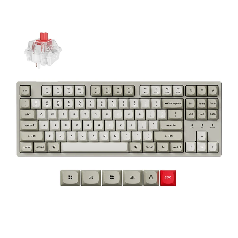 Teclado Mecánico Personalizado por Cable Keychron C1 Pro 8K QMK (Distribución ANSI de EE. UU.)