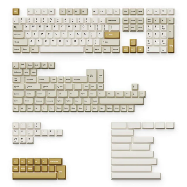 Perfil Cherry Doble - Juego Completo de Teclas PBT Double Shot - Camello