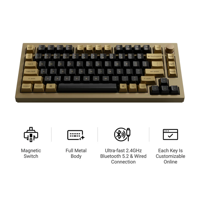 Teclado mecánico personalizado inalámbrico Keychron Q1 HE QMK - Edición Cobre (Distribución EE. UU.)
