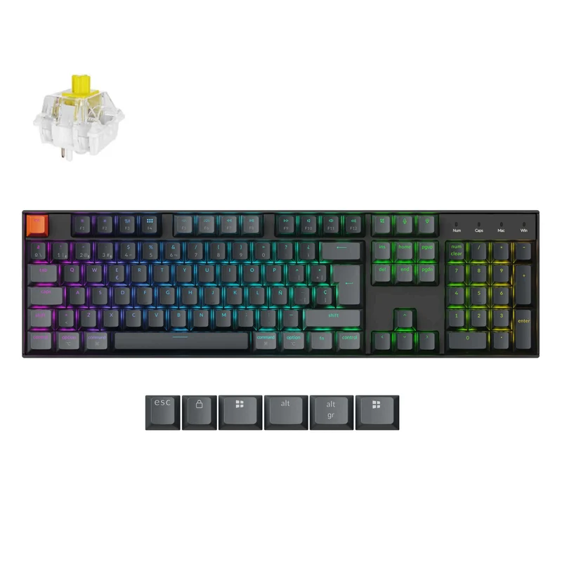 Teclado Mecánico Personalizado Inalámbrico Keychron K10 QMK - Colección de Distribución ISO (Version 2)