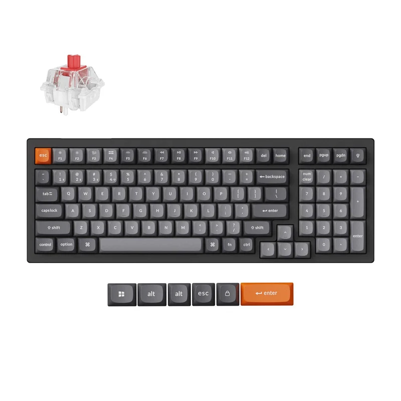 Teclado Mecánico Personalizado Inalámbrico Keychron K4 Max con QMK (Distribución ANSI de EE. UU.)