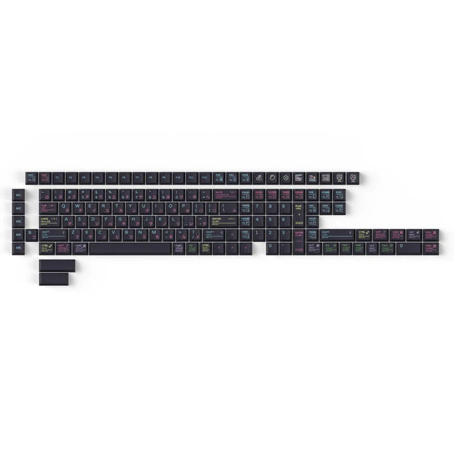 Neon Night - Cherry Perfil Dye-Sub PBT Juego Completo de Keycaps