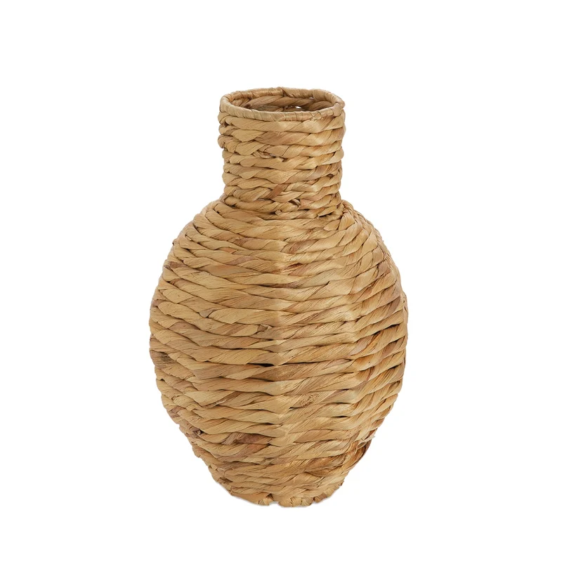 Jarrón decorativo de fibra natural
