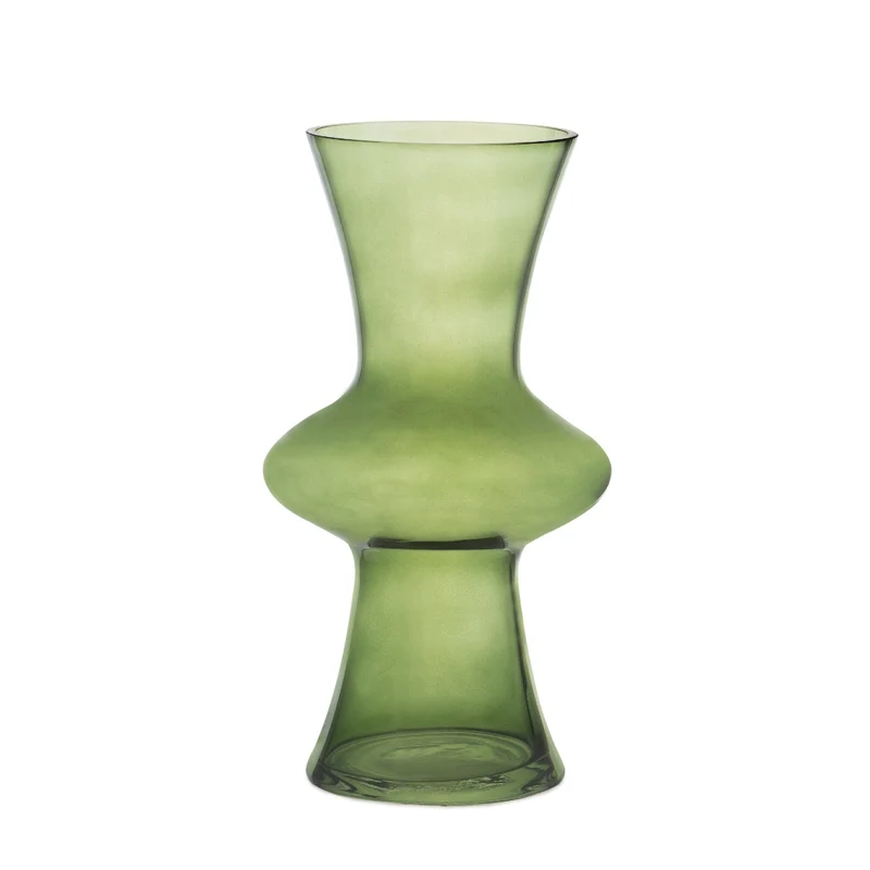 Jarrón decorativo clásico de cristal verde 30cm