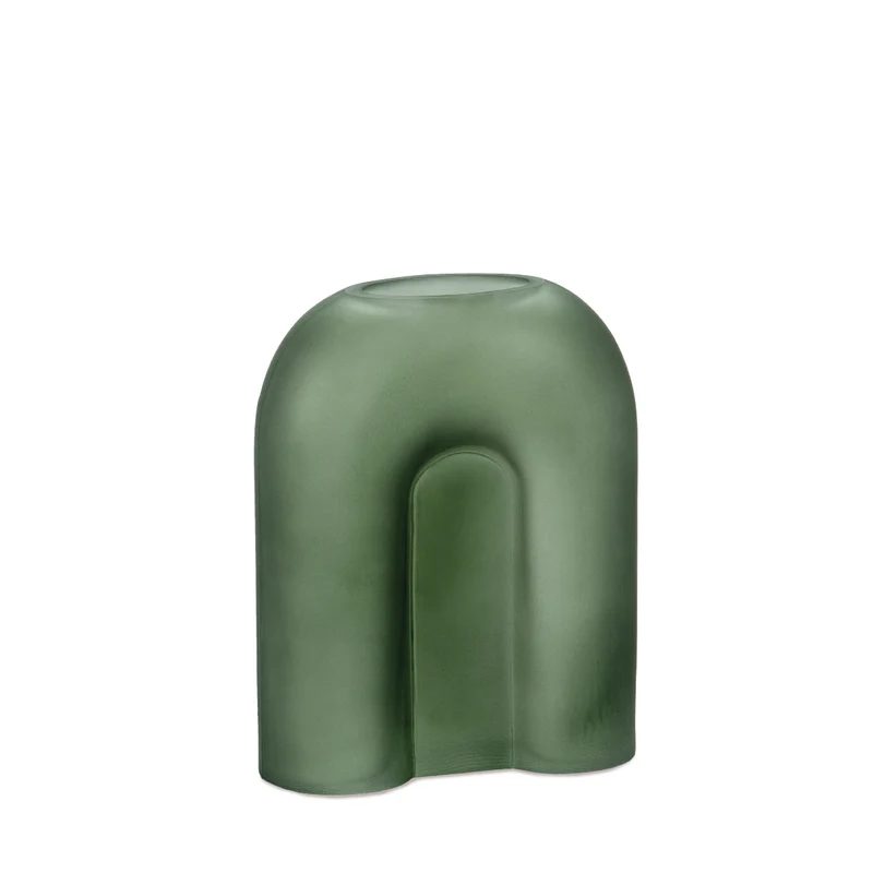 Jarrón decorativo de cristal verde 20cm