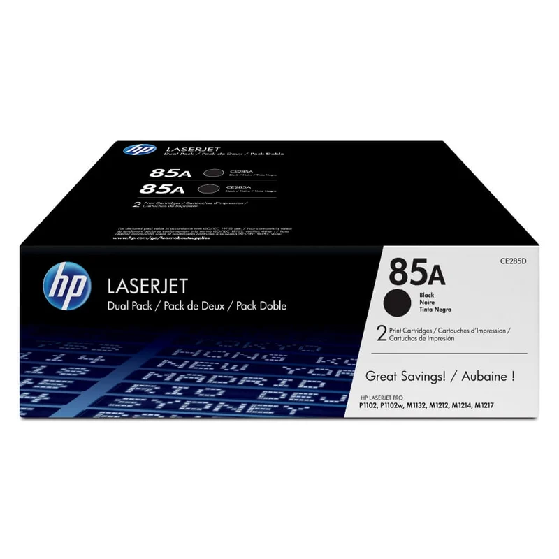 HP Set Tóner de Tinta Original Negro 85A LaserJet CE285AD, 2 Unidades