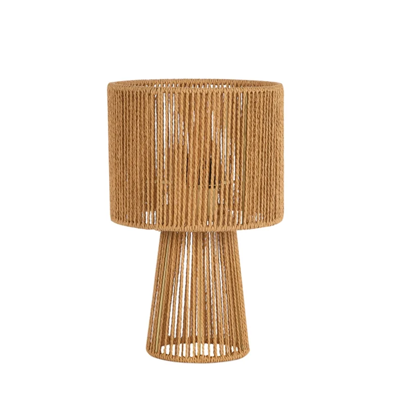 Lámpara de mesita de noche de fibra natural