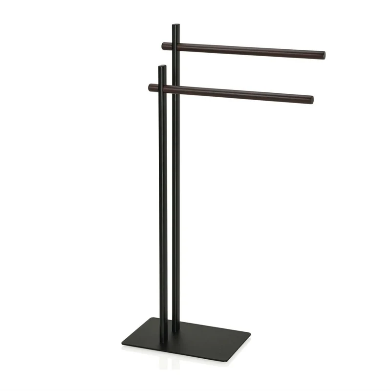 Toallero de pie negro de madera moderno