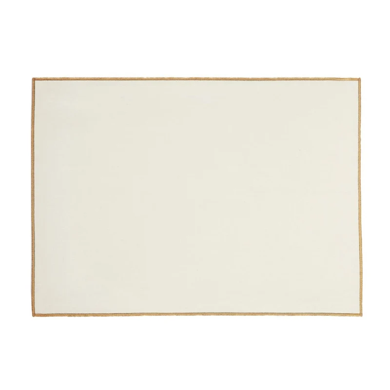 Set 2 manteles individuales blancos de lino con ribete