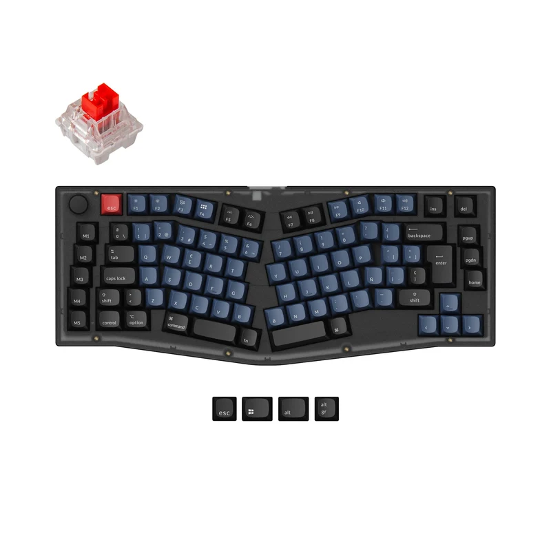 Teclado Mecánico Personalizado QMK Keychron V10 (Distribución Alice) Colección de Distribución ISO