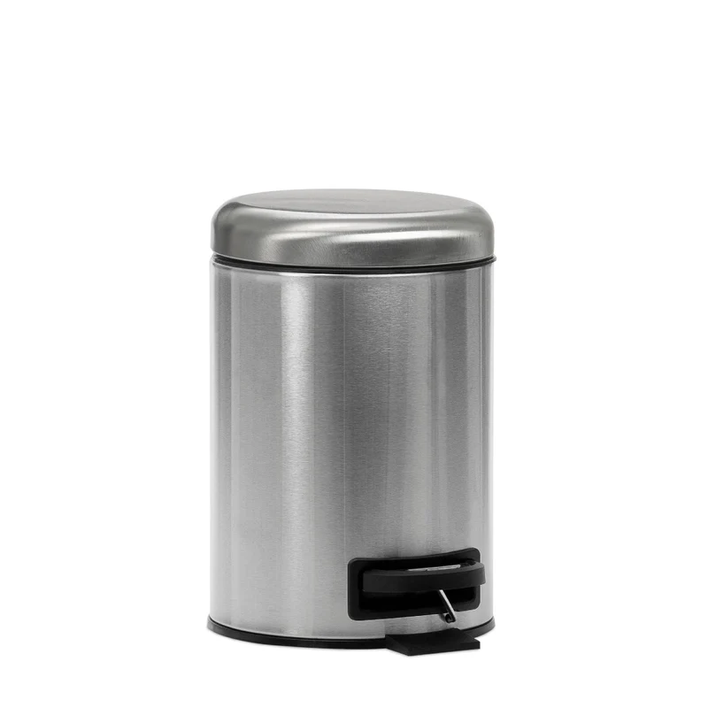 Papelera moderna de metal para baño
