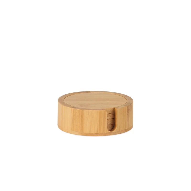 Posavasos de bambú con soporte