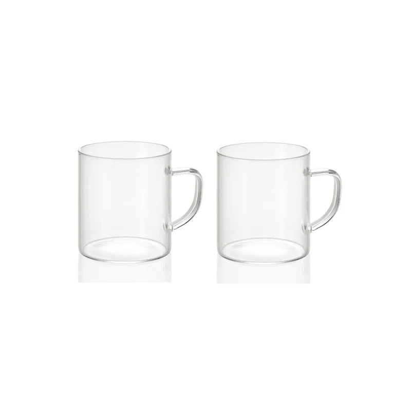 Set de 2 tazas para café y té de cristal