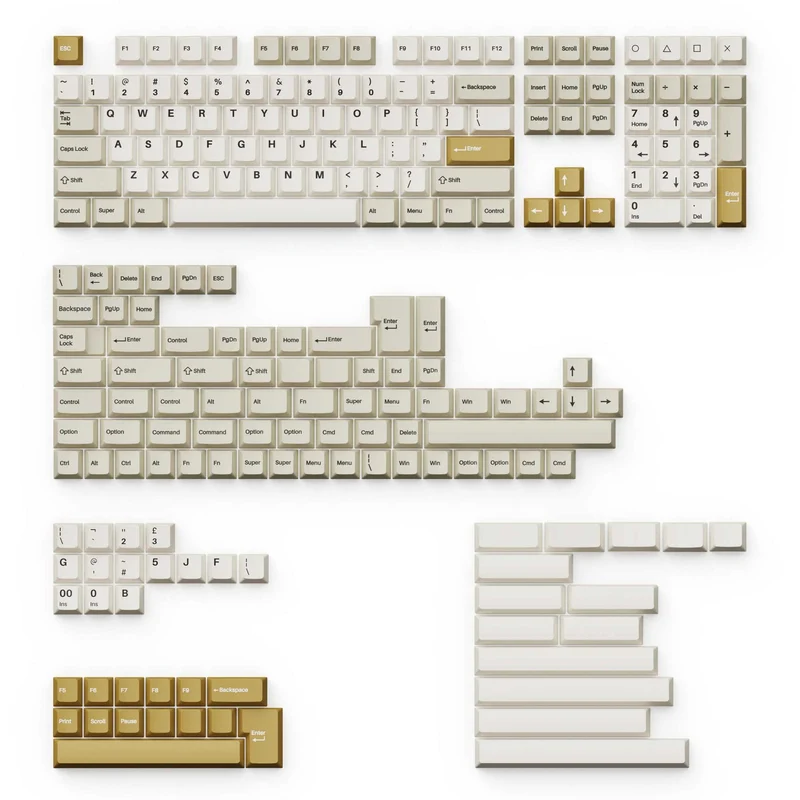 Juego completo de teclas Double-Shot PBT - Camel