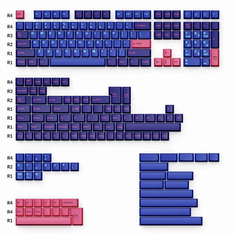 Juego completo de teclas Double-Shot PBT - Jugador