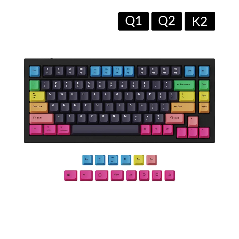 Juego de teclas OEM Dye-Sub PBT - Arcoíris