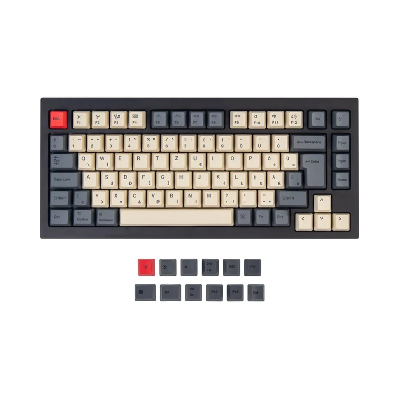 Conjunto de teclas OEM de sublimación por tinta en PBT ISO y ANSI Q1 y Q1 Pro y Q2 y Q2 Pro y V1 y V2 y K2 y K2 Pro - Carbono